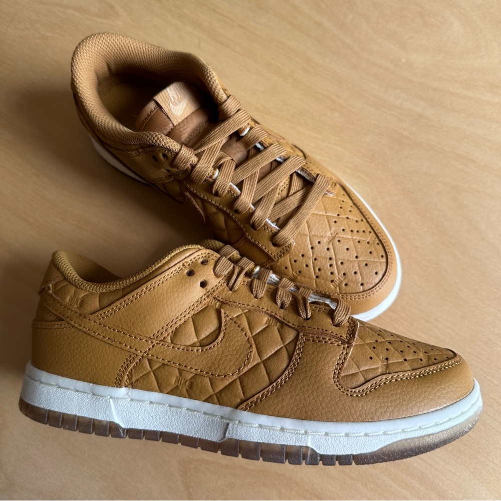 Size 6 Womens Nike Dunk Low Quilted Wheat Shoes NEW